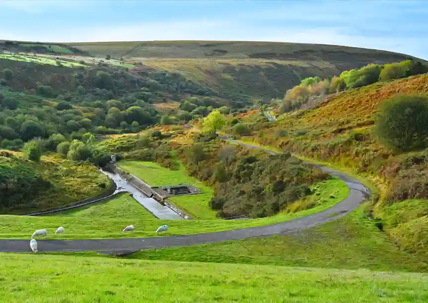 View from the upper reservoir looking south